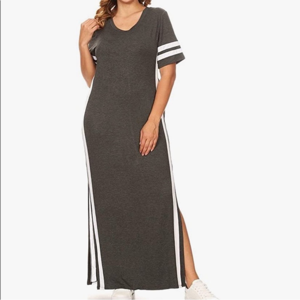 Casual Charcoal Maxi Dress